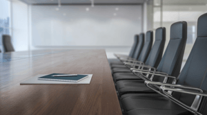 An empty board room that would be used for a medical advisory board.